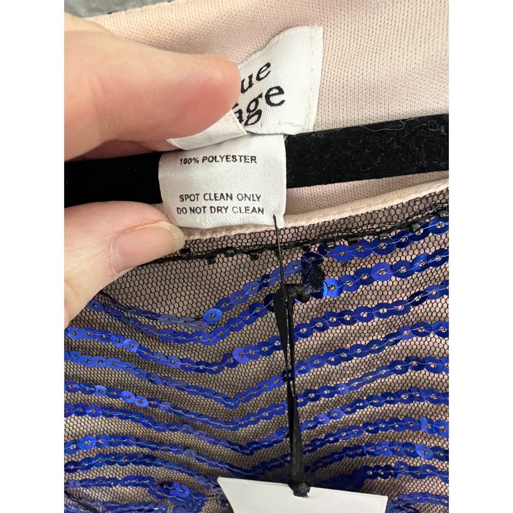 NWT‎ Unique Vintage Flapper Dress 1X/16 Blue Sequin Fringe Whimsy 1920's Gatsby - Picture 7 of 11